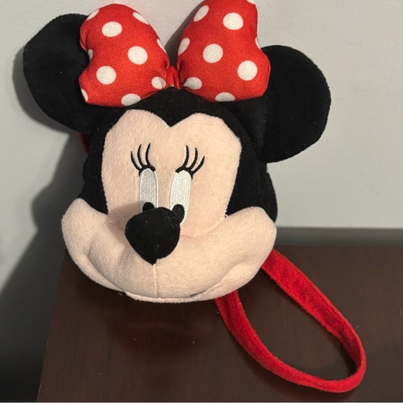 Disney Ruz Minnie Mouse Head Plush Girls Purse 3-D Shoulder Bag in GUC - Picture 2 of 5